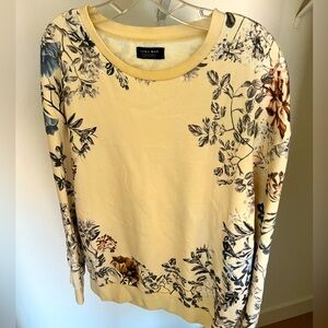 Large Zara Floral Cream Sweater - streetwear